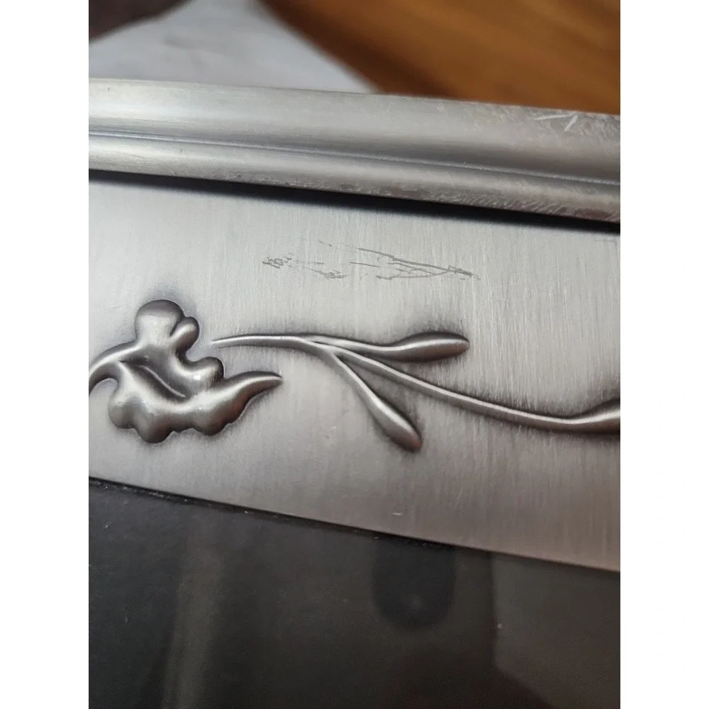 Vintage 1998 HB Group Duel Photo Frame Brushed‎ Silver Metal  10